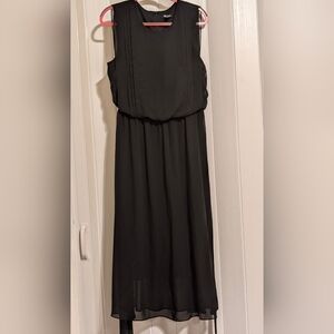 SL FASHION NEW YORK ~ WOMEN'S 14 ~ BLACK FRONT LAYERED DRESS
